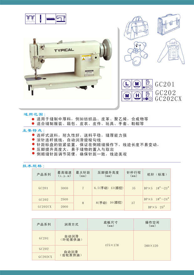 GC202高速中厚料自動(dòng)加油平縫機(jī)