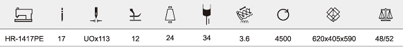 HR-1417PE 十七針平臺(tái)型勾針縱向雙重環(huán)縫鏈?zhǔn)娇p紉機(jī)