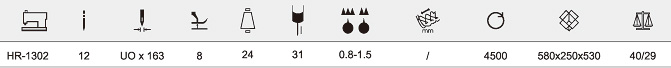 HR-1302 雙針4點(diǎn)鋸齒飾邊雙重鏈?zhǔn)娇p紉機(jī)