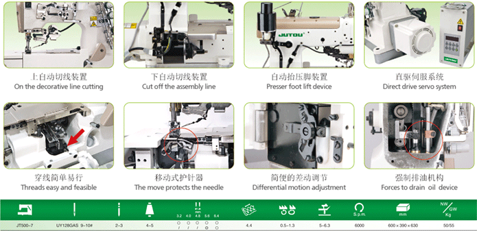 JT500-7系列平臺(tái)式高速直驅(qū)自動(dòng)剪線繃縫機(jī)