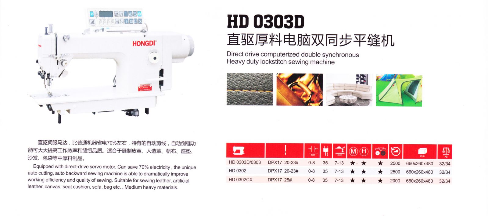 HD-0303 直驅(qū)厚料電腦雙同步平縫機