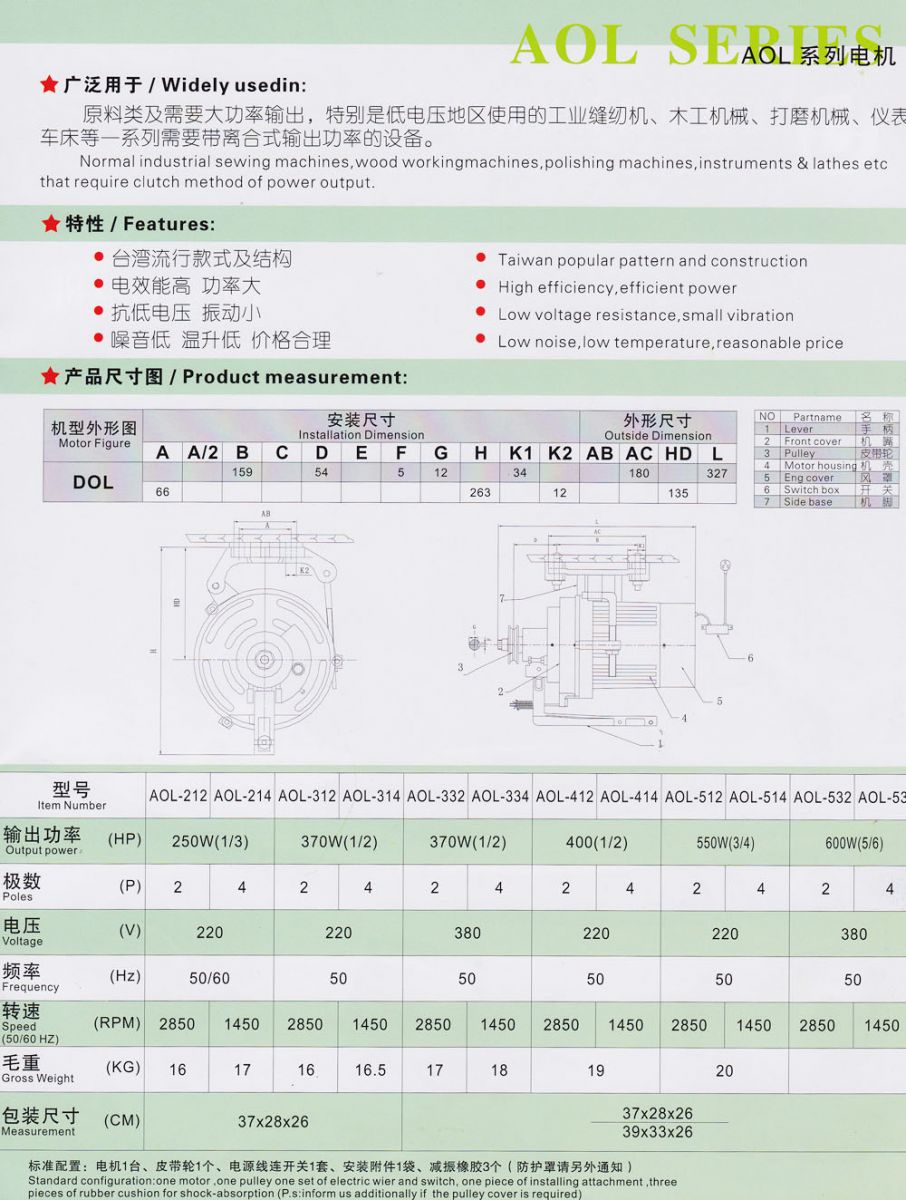 AOL系列電機