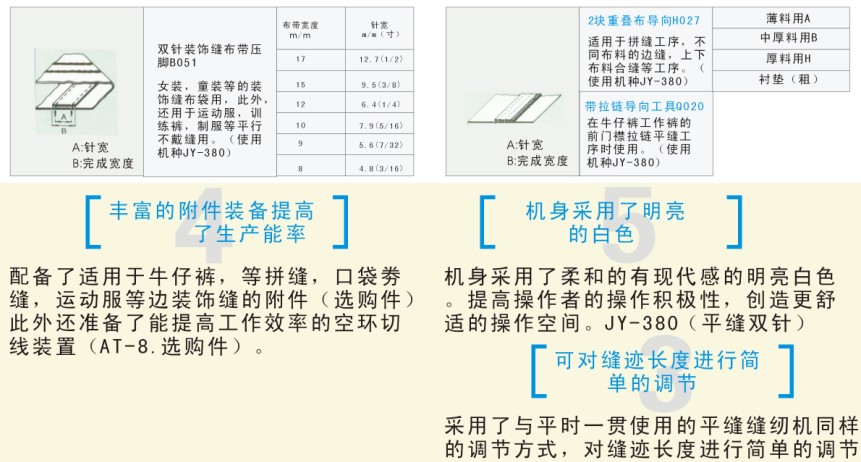 JY-380/383 雙針雙重環(huán)縫縫紉機(jī)