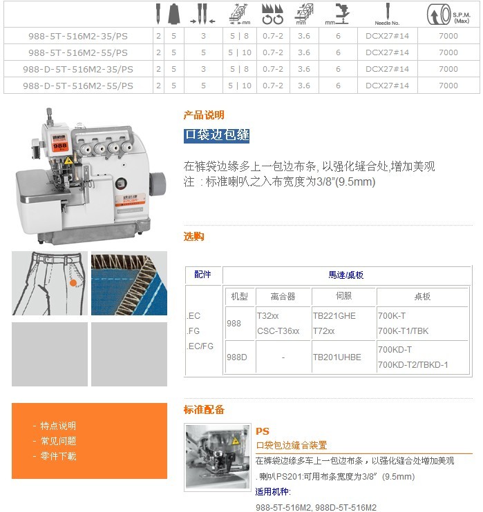 988-5T-516M2,988-D-5T-516M2 口袋邊包縫